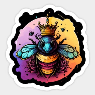 Queen Bee Colorful Royal Bee Insect Mother  Bee Majesty Sticker